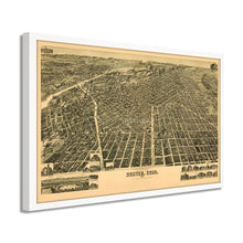 Cargar imagen en el visor de la galería, Digitally Restored and Enhanced 1889 Map of Denver Colorado - Framed Vintage Denver Wall Art - Old Denver Colorado Map - City of Denver Map History - Perspective Map of Denver CO
