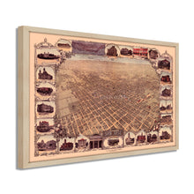 Load image into Gallery viewer, Digitally Restored and Enhanced 1901 San Jose California Map - Framed Vintage San Jose Wall Art - Old San Jose Poster - History Map of San Jose CA - Bird's Eye View of San Jose CA Map