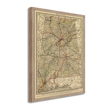 Load image into Gallery viewer, Digitally Restored and Enhanced 1888 Map of Alabama - Framed Vintage Alabama Map - Old Alabama Wall Art - Historic State of Alabama Map Print ​- Restored Wall Map of Alabama Poster