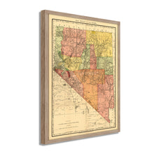 Load image into Gallery viewer, Digitally Restored and Enhanced 1893 Nevada Map Poster - Framed Vintage Map of Nevada Wall Art - Restored Nevada Poster - Old Indexed County & Township Map The of State of Nevada