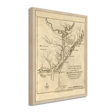 Load image into Gallery viewer, Digitally Restored and Enhanced 1781 Cape Fear River Map - Framed Vintage Map of North Carolina Poster - Old North Carolina Wall Art - Restored Cape Fear River NC Map Poster