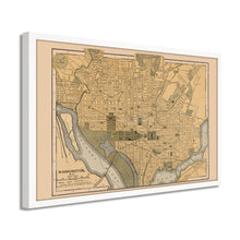 Cargar imagen en el visor de la galería, Digitally Restored and Enhanced 1897 Map of Washington DC - Framed Vintage Washington DC Map - Historic Washington DC Map Print - Restored Wall Map of Washington DC Wall Art Poster