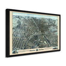 Load image into Gallery viewer, Digitally Restored and Enhanced 1874 Map of Syracuse New York - Framed Vintage Syracuse NY Map - Old Syracuse Wall Art - Bird's Eye View of Syracuse New York Map History
