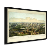 Cargar imagen en el visor de la galería, Digitally Restored and Enhanced 1867 Columbus Ohio Map - Framed Vintage Columbus Map Print - History Map of Columbus Ohio Wall Art - View of Columbus OH Map from Capitol University