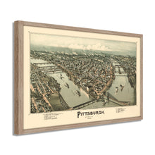 Load image into Gallery viewer, Digitally Restored and Enhanced 1902 Map of Pittsburgh Poster - Framed Vintage Pennsylvania Map - Old Pittsburgh Wall Art - Restored Bird's Eye View Map of Pittsburgh Pennsylvania