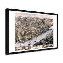 Load image into Gallery viewer, Digitally Restored and Enhanced 1869 Kansas City Map - Framed Vintage Kansas City Wall Art - History Map of Kansas City Missouri