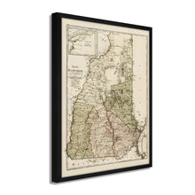 Load image into Gallery viewer, Digitally Restored and Enhanced 1796 New Hampshire Map - Framed Vintage New Hampshire Map - Old Map of New Hampshire - Restored NH Map Art - State Map of New Hampshire Wall Art Poster