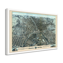 Load image into Gallery viewer, Digitally Restored and Enhanced 1874 Map of Syracuse New York - Framed Vintage Syracuse NY Map - Old Syracuse Wall Art - Bird's Eye View of Syracuse New York Map History