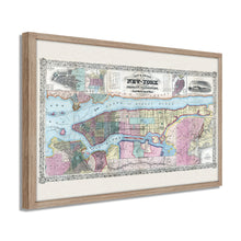 Load image into Gallery viewer, Digitally Restored and Enhanced 1857 Map of New York State Poster -Framed Vintage New York Map Art - Restored Map of NY - Old New York Wall Art - Historic New York State Map Print