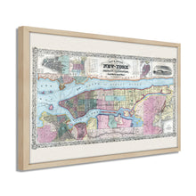 Load image into Gallery viewer, Digitally Restored and Enhanced 1857 Map of New York State Poster -Framed Vintage New York Map Art - Restored Map of NY - Old New York Wall Art - Historic New York State Map Print