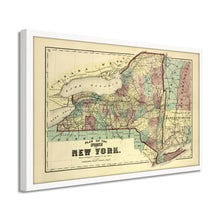Load image into Gallery viewer, Digitally Restored and Enhanced 1875 New York Map Poster - Framed Vintage Map of New York Wall Art - Old Map of NY - Historic New York Map Print - Plan of the Map of New York State