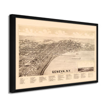 Cargar imagen en el visor de la galería, Digitally Restored and Enhanced 1893 Map of Geneva New York - Framed Vintage New York Map Poster - Old City of Geneva Map History