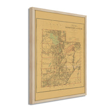 Cargar imagen en el visor de la galería, Digitally Restored and Enhanced 1879 Utah Map Poster - Framed Vintage Utah Wall Map - Old Map of Utah Poster - Restored Utah Wall Art - Historic Utah State Map - Territory of Utah Map