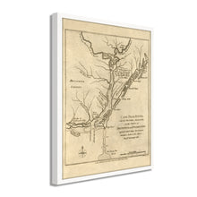 Load image into Gallery viewer, Digitally Restored and Enhanced 1781 Cape Fear River Map - Framed Vintage Map of North Carolina Poster - Old North Carolina Wall Art - Restored Cape Fear River NC Map Poster