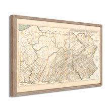 Load image into Gallery viewer, Digitally Restored and Enhanced 1792 Pennsylvania State Map - Framed Vintage Pennsylvania Map Poster - Old Wall Map of Pennsylvania - Restored State of Pennsylvania Wall Art Map