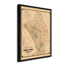 Cargar imagen en el visor de la galería, Digitally Restored and Enhanced 1895 Napa County California Map - Framed Vintage Napa Wall Art - Old California Wall Map History