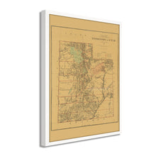 Cargar imagen en el visor de la galería, Digitally Restored and Enhanced 1879 Utah Map Poster - Framed Vintage Utah Wall Map - Old Map of Utah Poster - Restored Utah Wall Art - Historic Utah State Map - Territory of Utah Map