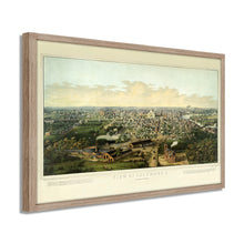 Cargar imagen en el visor de la galería, Digitally Restored and Enhanced 1867 Columbus Ohio Map - Framed Vintage Columbus Map Print - History Map of Columbus Ohio Wall Art - View of Columbus OH Map from Capitol University