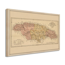 Load image into Gallery viewer, 1893 Map of Jamaica Island - Framed Vintage Jamaica - Restored Map History of Jamaica  - Old Map of the Island of Jamaica Wall Art Poster