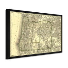 Cargar imagen en el visor de la galería, Digitally Restored and Enhanced 1876 Oregon Map Poster - Framed Vintage Oregon Map Print - Historic Oregon Wall Art - Old Map of Oregon State - Restored Indexed Map of Oregon Poster