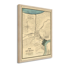 Load image into Gallery viewer, Digitally Restored and Enhanced 1875 Map of New Orleans Poster - Framed Vintage Map of New Orleans - Old New Orleans Wall Art -  Restored Plan of The City of New Orleans Map