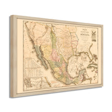 Cargar imagen en el visor de la galería, Digitally Restored and Enhanced 1847 Mexico Map Poster - Framed Vintage Mexico Wall Art - History Map of Mexico Poster - Old Mapa de Mexico - Mapa de los Estados Unidos de Mejico