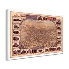 Load image into Gallery viewer, Digitally Restored and Enhanced 1901 San Jose California Map - Framed Vintage San Jose Wall Art - Old San Jose Poster - History Map of San Jose CA - Bird's Eye View of San Jose CA Map