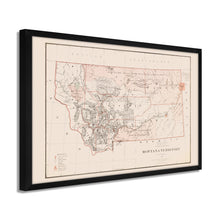 Cargar imagen en el visor de la galería, Digitally Restored and Enhanced 1879 Montana Map Poster - Framed Vintage Montana Poster - History Map of Montana Wall Art - Restored Montana State Map Territory from Official Records