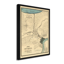 Load image into Gallery viewer, Digitally Restored and Enhanced 1875 Map of New Orleans Poster - Framed Vintage Map of New Orleans - Old New Orleans Wall Art -  Restored Plan of The City of New Orleans Map