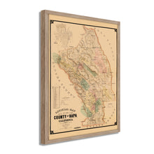 Cargar imagen en el visor de la galería, Digitally Restored and Enhanced 1895 Napa County California Map - Framed Vintage Napa Wall Art - Old California Wall Map History