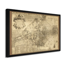 Cargar imagen en el visor de la galería, Digitally Restored and Enhanced 1769 Boston Map Poster - Framed Vintage Map of Boston Wall Art - Old Boston Massachusetts Map - New Plan of The Great Town of Boston in New England