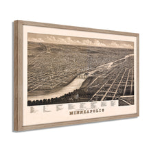 Cargar imagen en el visor de la galería, Digitally Restored and Enhanced 1879 Minneapolis Map Poster - Framed Vintage Minneapolis Minnesota Map Print - Old City of Minneapolis Wall Art - History Map of Minneapolis MN