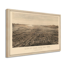 Cargar imagen en el visor de la galería, Digitally Restored and Enhanced 1875 San Jose California Map Poster - Framed Vintage San Jose Wall Art - History Map of California - Old Bird's Eye View Map of San Jose CA