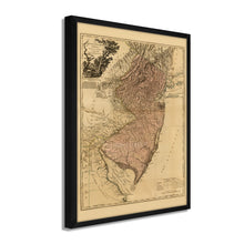 Cargar imagen en el visor de la galería, Digitally Restored and Enhanced 1777 New Jersey Map - Framed Vintage Map of New Jersey - Historic NJ Map - Old Province of New Jersey Wall Map Divided Into East & West Wall Art Poster
