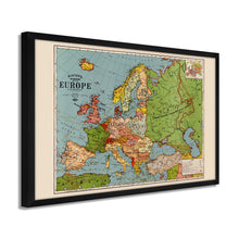 Load image into Gallery viewer, Digitally Restored and Enhanced 1925 Europe Map Poster - Framed Vintage Map of Europe - Old Map of Europe Wall Art - Restored Europe Wall Map - Bacon's Standard Poster Map Of Europe