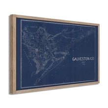 Load image into Gallery viewer, Digitally Restored and Enhanced 1935 Map of Galveston Texas - Framed Vintage Poster Map of Texas - Old Galveston County Texas Map - Restored Historic Galveston Wall Art Blueprint