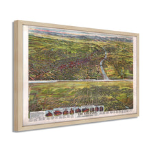 Load image into Gallery viewer, Digitally Restored and Enhanced 1894 Los Angeles Map Poster - Framed Vintage Map of Los Angeles California - Old Los Angeles Wall Art - Bird's Eye View of Los Angeles City Map Print