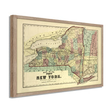 Load image into Gallery viewer, Digitally Restored and Enhanced 1875 New York Map Poster - Framed Vintage Map of New York Wall Art - Old Map of NY - Historic New York Map Print - Plan of the Map of New York State