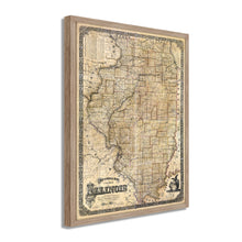Cargar imagen en el visor de la galería, Digitally Restored and Enhanced 1861 Illinois State Map - Framed Vintage Map of Illinois Wall Art - Old State of Illinois Map Poster - Sectional Map of the State of Illinois Poster