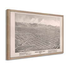 Load image into Gallery viewer, Digitally Restored and Enhanced 1875 Utah Map Poster - Framed Vintage Salt Lake City Map - Old Utah Wall Map - Restored Utah Wall Art - Bird's Eye View of Salt Lake City Utah Poster