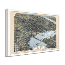 Cargar imagen en el visor de la galería, Digitally Restored and Enhanced 1893 Jacksonville Florida Map - Framed Vintage Jacksonville Wall Art - History Map of Jacksonville Florida - Old Bird's Eye View Map of Jacksonville FL