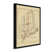 Load image into Gallery viewer, Digitally Restored and Enhanced 1820 Map of Maine Poster - Framed Vintage Maine Map Print - Old Maine Wall Art - Restored State of Maine Map Poster - Historic ME Map Art