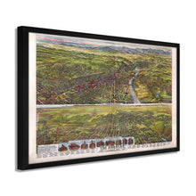Load image into Gallery viewer, Digitally Restored and Enhanced 1894 Los Angeles Map Poster - Framed Vintage Map of Los Angeles California - Old Los Angeles Wall Art - Bird's Eye View of Los Angeles City Map Print