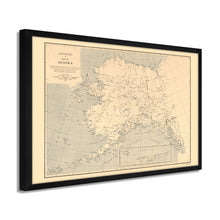 Load image into Gallery viewer, 1909 Alaska Map Poster - Framed Vintage Alaska Map - History Map of Alaska - Alaska Wall Map Showing Aleutian Islands Wall Art Poster Print