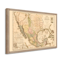 Cargar imagen en el visor de la galería, Digitally Restored and Enhanced 1847 Mexico Map Poster - Framed Vintage Mexico Wall Art - History Map of Mexico Poster - Old Mapa de Mexico - Mapa de los Estados Unidos de Mejico