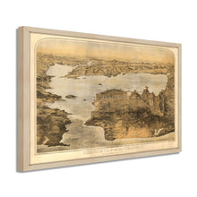 Cargar imagen en el visor de la galería, Digitally Restored and Enhanced 1876 San Francisco Map - Framed Vintage Poster Map of San Francisco Wall Art - Old San Francisco Map Print - Bird's Eye View of San Francisco Poster