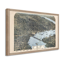 Cargar imagen en el visor de la galería, Digitally Restored and Enhanced 1893 Jacksonville Florida Map - Framed Vintage Jacksonville Wall Art - History Map of Jacksonville Florida - Old Bird's Eye View Map of Jacksonville FL