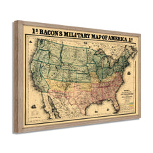 Load image into Gallery viewer, Digitally Restored and Enhanced 1862 USA Map Poster - Framed Vintage Map of USA Wall Art - Old United States Map Print - Restored Bacon's Military Map of the United States of America