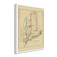Load image into Gallery viewer, Digitally Restored and Enhanced 1820 Map of Maine Poster - Framed Vintage Maine Map Print - Old Maine Wall Art - Restored State of Maine Map Poster - Historic ME Map Art