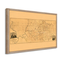 Cargar imagen en el visor de la galería, Digitally Restored and Enhanced 1818 Kentucky State Map - Framed Vintage Map of Kentucky Poster - Historic Kentucky Map - Restored State Map of Kentucky Wall Art from Actual Survey